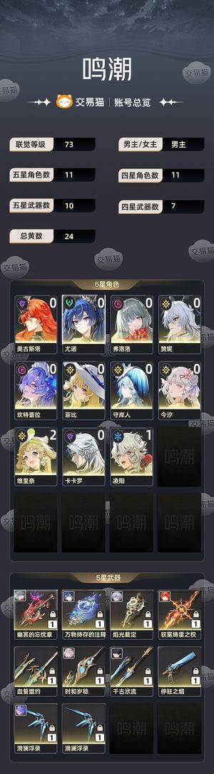 鸣潮【73级】 01日月，01赞，01弗洛洛坎