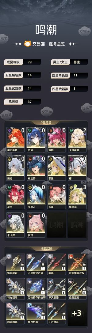 鸣潮【79级】 21卡提日月赞菲火队多专