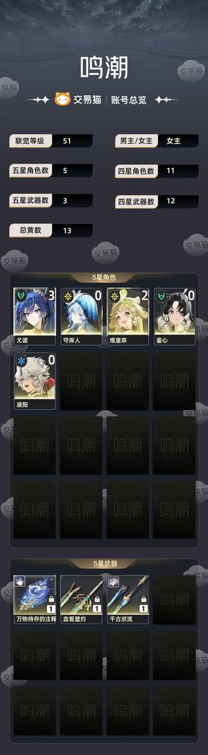 鸣潮【51级】 31尤诺00守岸人