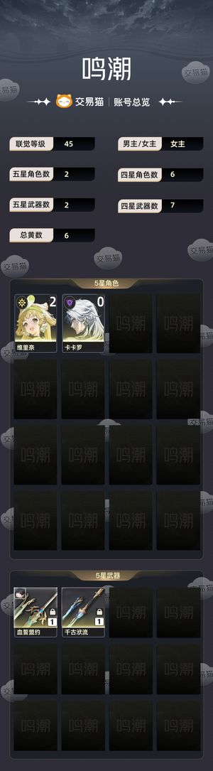 鸣潮【45级】 5.72w星声初始二命维神