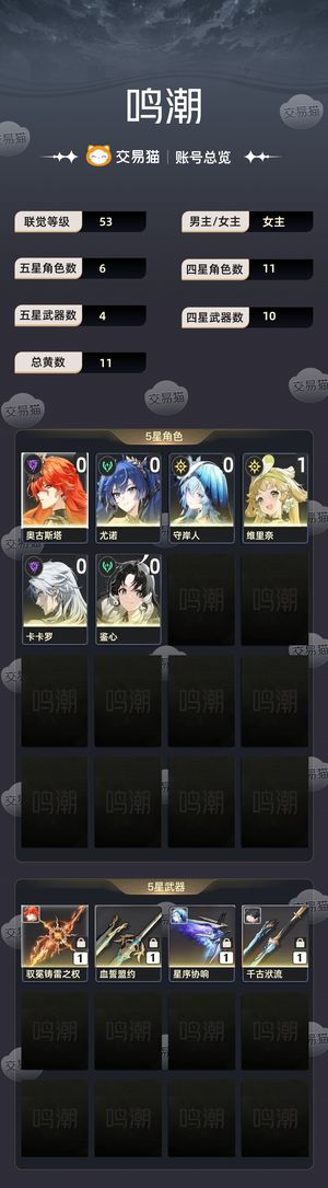 鸣潮【53级】 0 1奥古斯塔 0 1守岸人