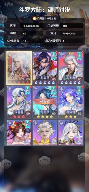 斗罗大陆：魂师对决【供奉,60级】新区顶尖极品号