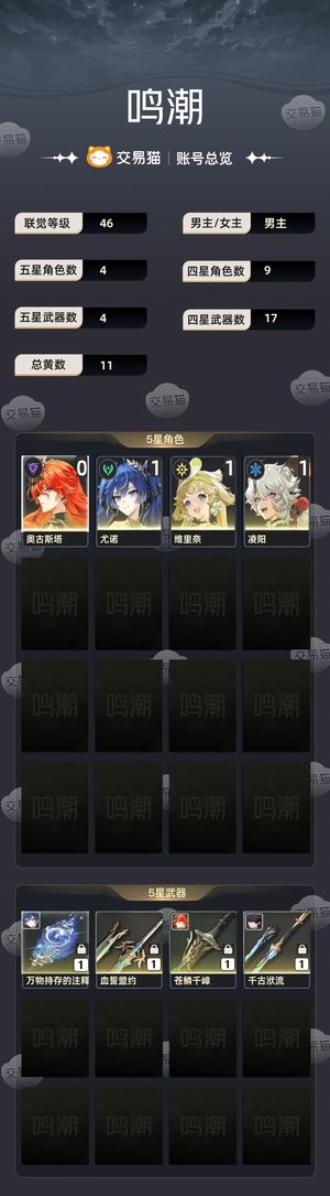 鸣潮【46级】 00奥古斯塔有纪岩专武11优诺