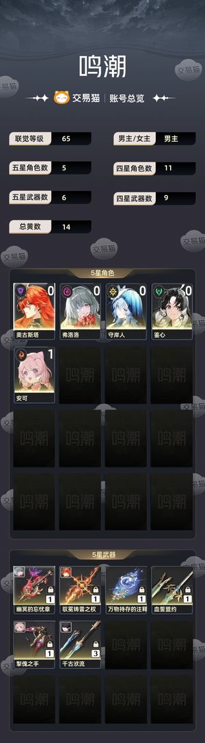 鸣潮【65级】 0 1日0 1弗洛洛有月专武