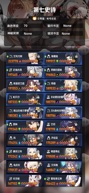 第七史诗【70级】 国服活绑，不重复48光暗五