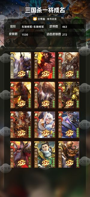三国杀一将成名（三国杀十周年）【车骑将军-车骑将军】463将车骑8神4大谋4威6乐