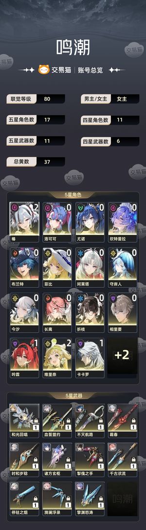 鸣潮【苹果版】【80级】 16up6专带210抽21椿