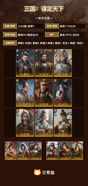 三国：谋定天下【赛季1】 草原马大黄猪嘎嘎满配2000金