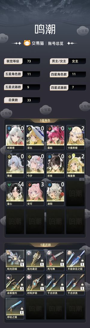鸣潮【73级】 73级急出可小刀