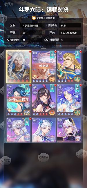 斗罗大陆：魂师对决【供奉,99级】王林红二雪帝皮