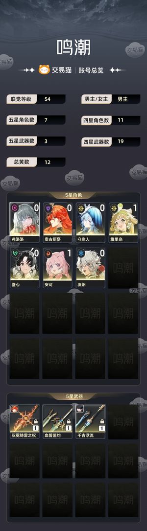 鸣潮【54级】 小号没精力玩了