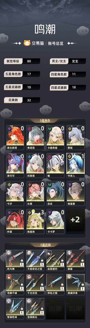 鸣潮【80级】 退游了没时间玩了