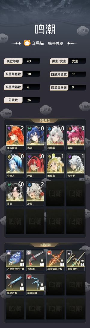 鸣潮【63级】 21奥古斯塔01尤诺