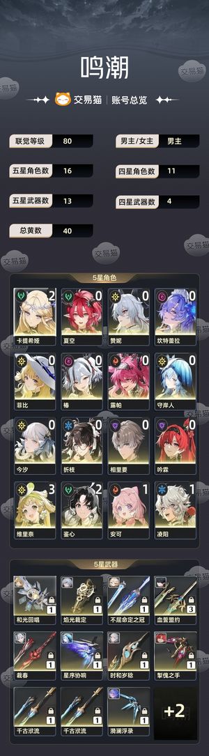 鸣潮【80级】 大部分限定都有