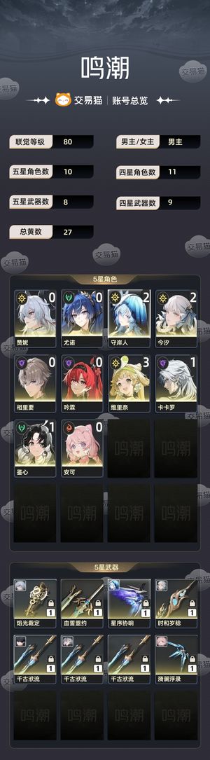 鸣潮【80级】 21今汐守岸人等