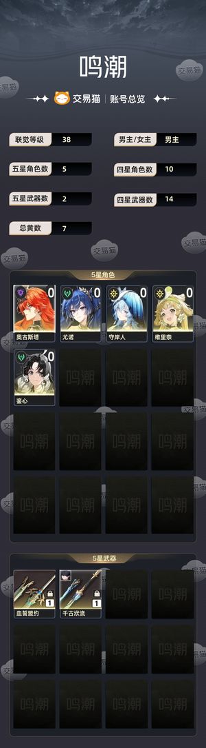 鸣潮【38级】 日月同辉奥古斯塔尤诺守岸人