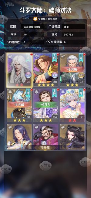 斗罗大陆：魂师对决【菁英,40级】180新区红二半王林欧皇号