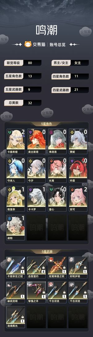 鸣潮【80级】 鸣潮满级老登自玩号