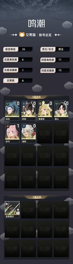 鸣潮【35级】 开荒号，有好几个限定五星