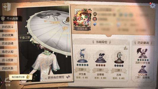 第五人格【38级】园丁舞女小情号，挂件动作齐全