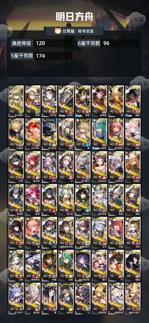 明日方舟【120级】基本全角色，只差十几个