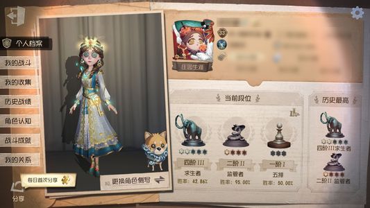 第五人格【33级】晖之羽全女金