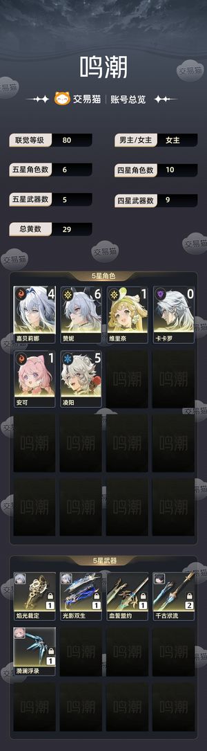 鸣潮【80级】 80级满链赞妮