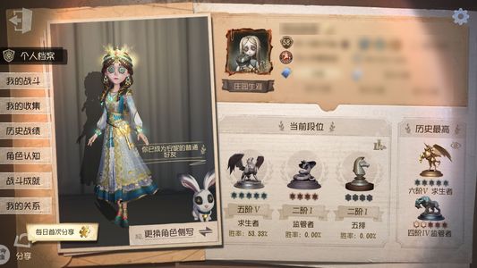 第五人格【58级】试运晖之羽芙莉莲心锁