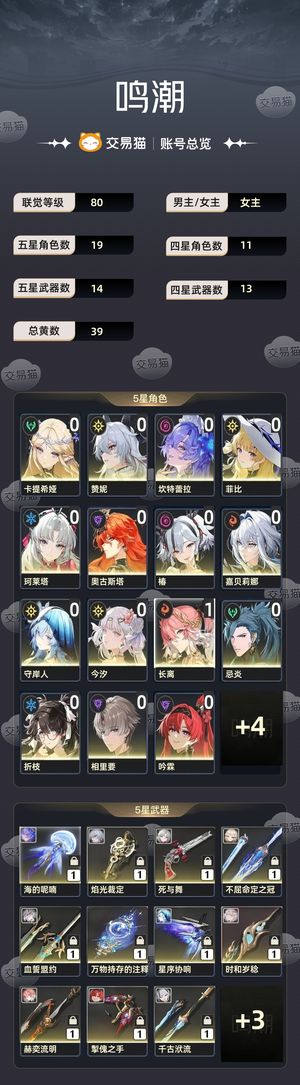 鸣潮【80级】 没时间玩，诚心卖
