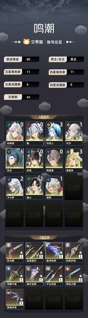 鸣潮【80级】 61忌炎，号上有三四百抽