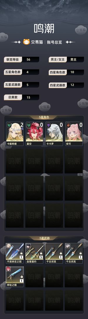 鸣潮【56级】 21卡提00夏空