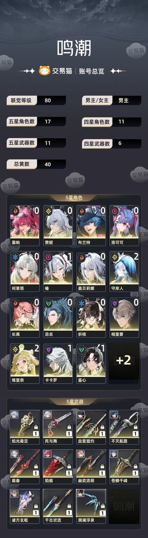 鸣潮【80级】 好久没玩了，出这个号