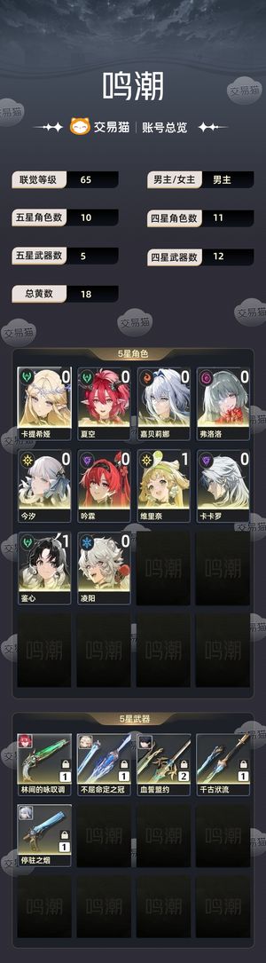 鸣潮【65级】 看上直接出，所有绑定都能解