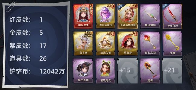 超自然行动组1红皮 5金皮 17紫皮 26道具 9动作 10级梦居
