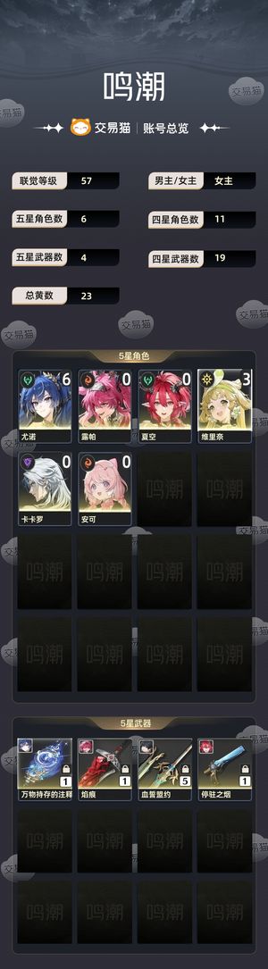 鸣潮【57级】 61尤诺露帕带专