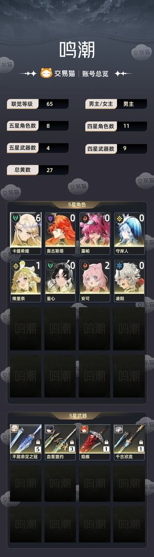 鸣潮【65级】 6加5卡提