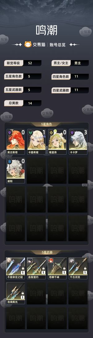 鸣潮【52级】 【捡漏爽号 平台包赔放心购
