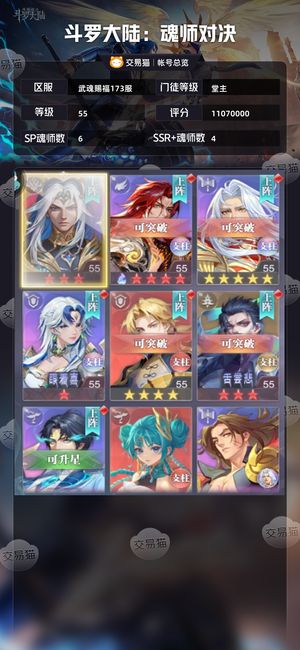 斗罗大陆：魂师对决【堂主,55级】 55级的新号区（边卖边玩）