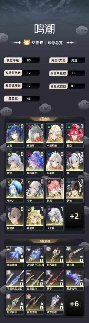 鸣潮【80级】 up角色全都有练度7000星声