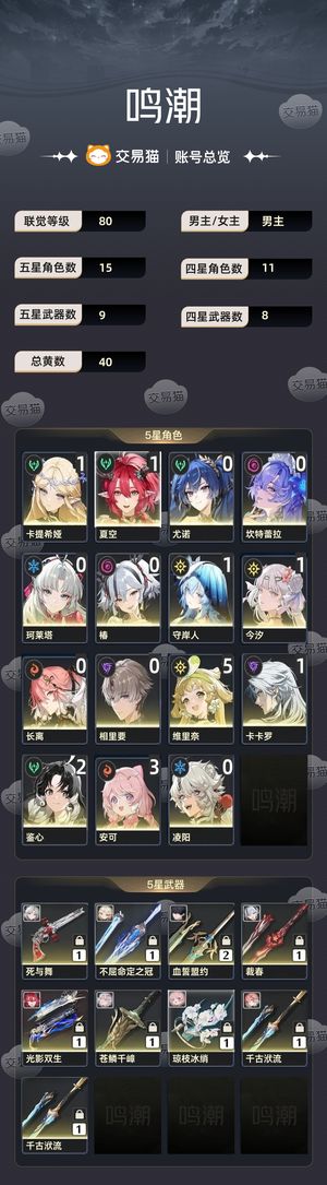 鸣潮【80级】 高练度号，玩到出