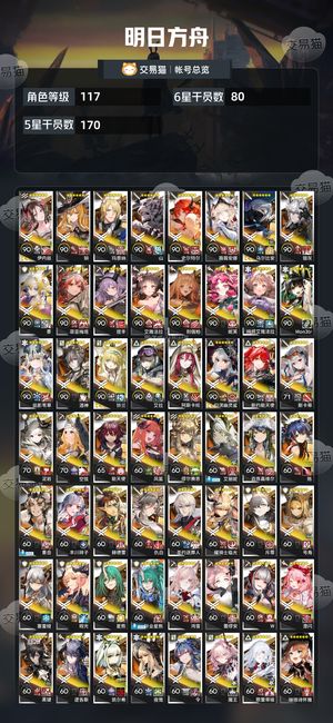 明日方舟【117级】多干员成品号