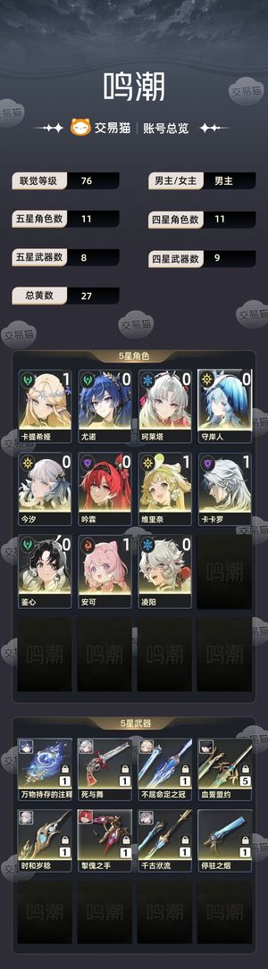 鸣潮【76级】 没时间玩退游号