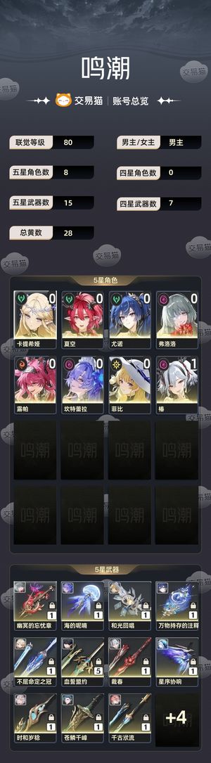 鸣潮【80级】 5命忌炎，今汐皮肤