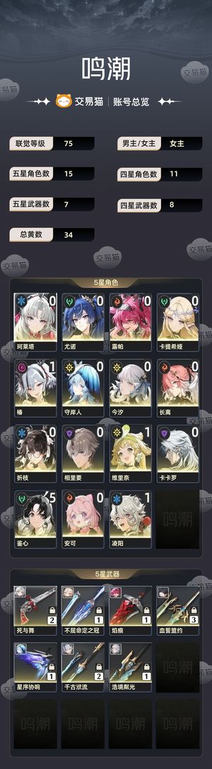 鸣潮【75级】 75级账号