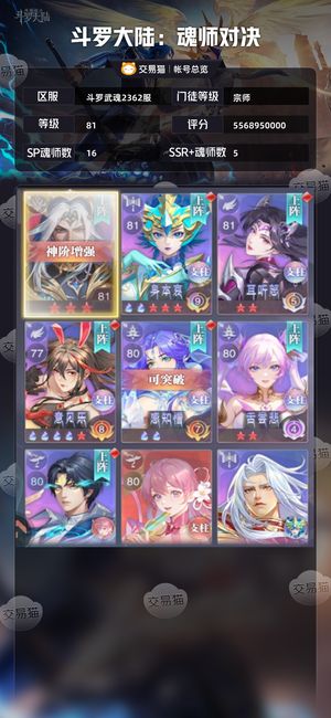 斗罗大陆：魂师对决【宗师,81级】 55亿不议价