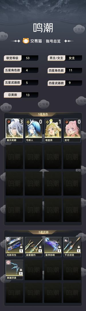 鸣潮【53级】 31嘉贝01守岸人
