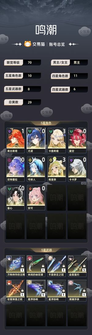 鸣潮【70级】 31卡提11日400珊瑚90抽