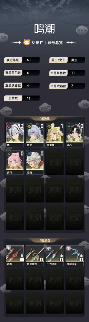 鸣潮【63级】 二加一高练度椿