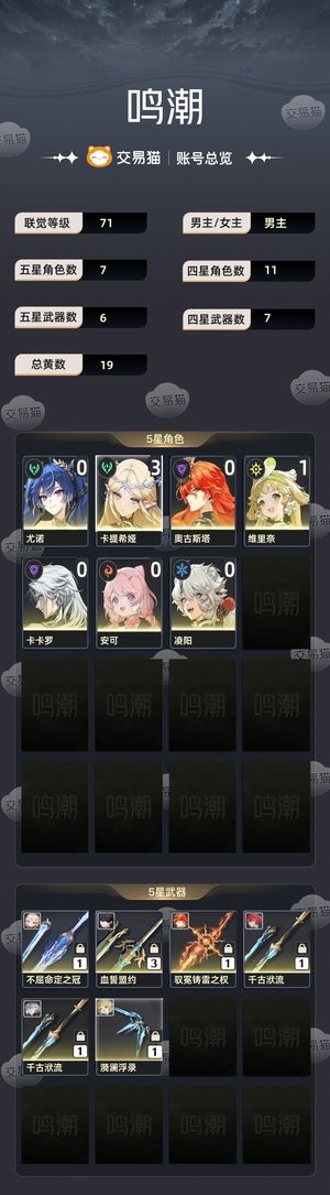 鸣潮【71级】 日月双神31卡提