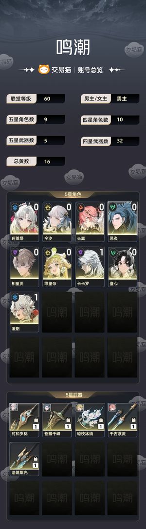 鸣潮【苹果版】【60级】 多金养成号